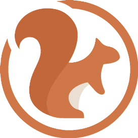 Orange Nooks Squirrel Logo